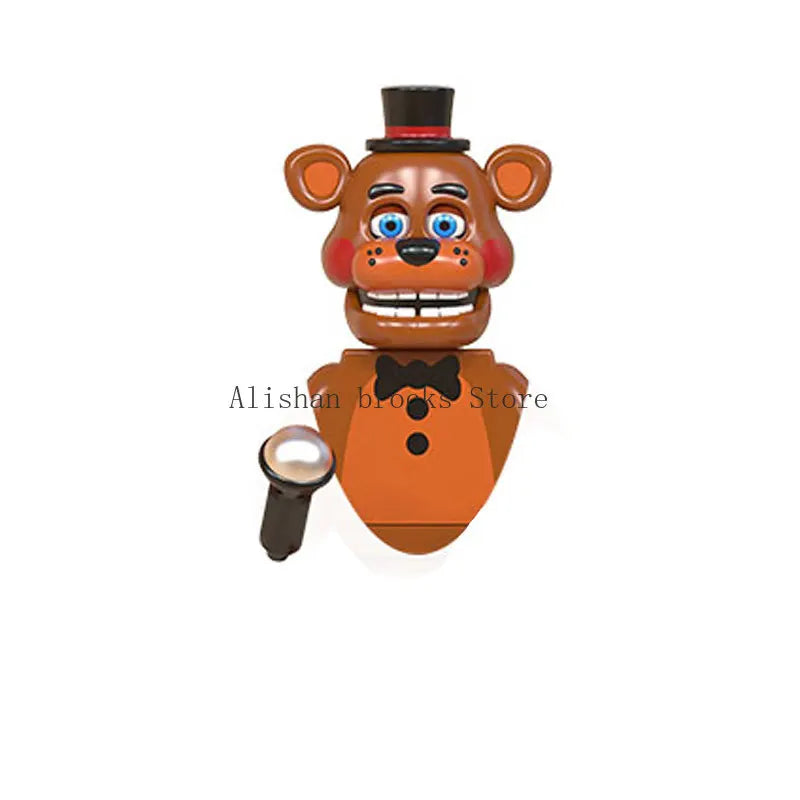 FNAF Five Nights Freddyed Building Blocks bricks Nightmare In Stock Chica Animals Bear Fox Duck Rabbit Model PVC Action Figure