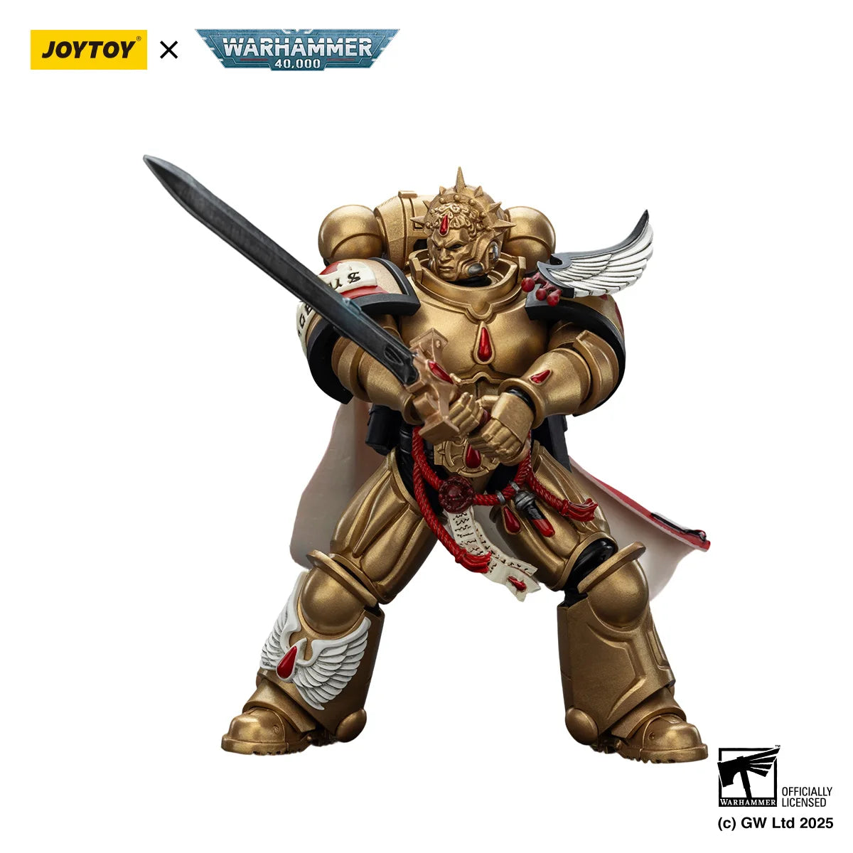 [IN STOCK] JOYTOY Warhammer 40K Action Figure 1/18 Blood Angels Captain with Heavy Bolt Pistol & Power Sword Model birthday