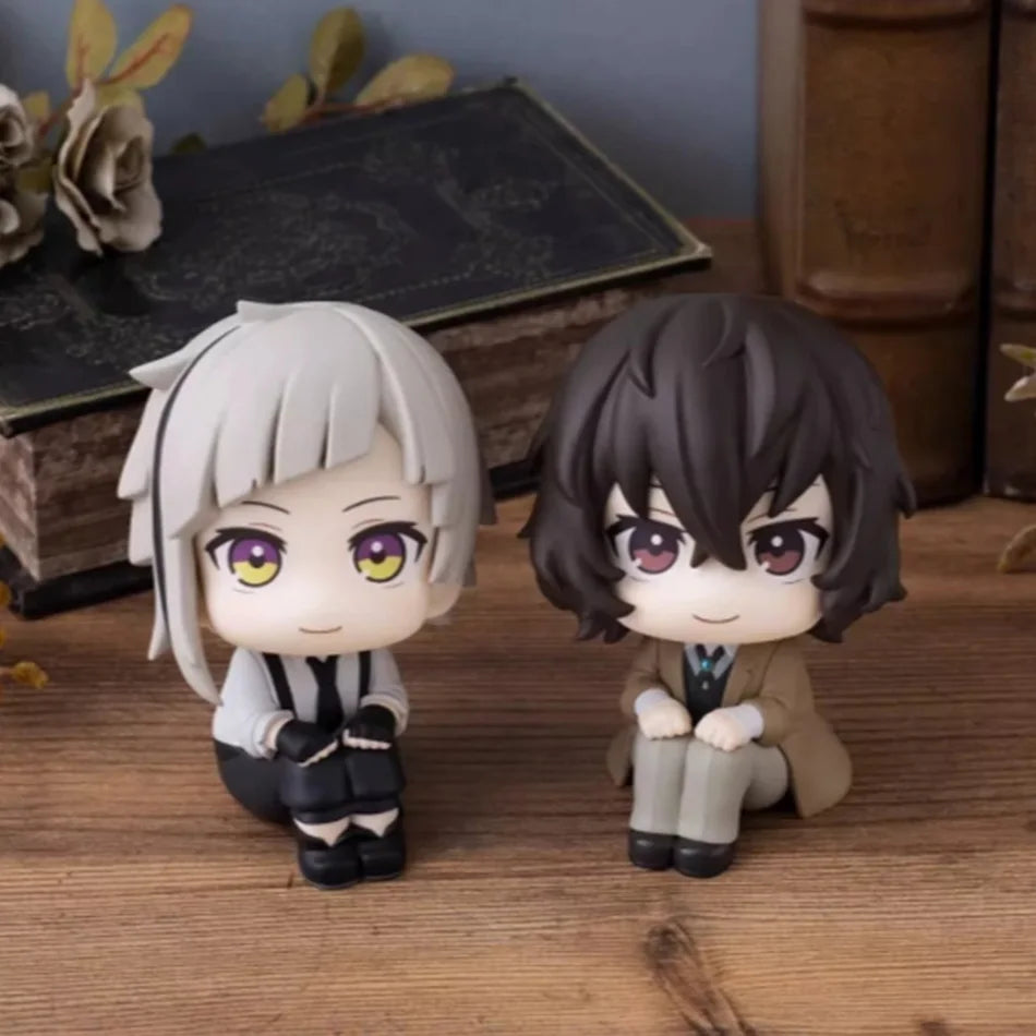 10cm Bungou Stray Dogs Anime Figure Look Up Nakajima Atsushi Action Figure Q Version Dazai Osamu Figurine PVC Collection Toys
