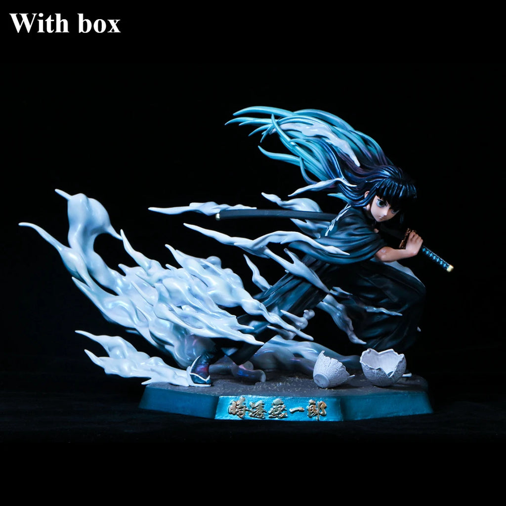 19cm Anime Demon Slayer Series Character Tokitou Muichirou Statue Model Handmade Children's Toy Gift  Anime Figure
