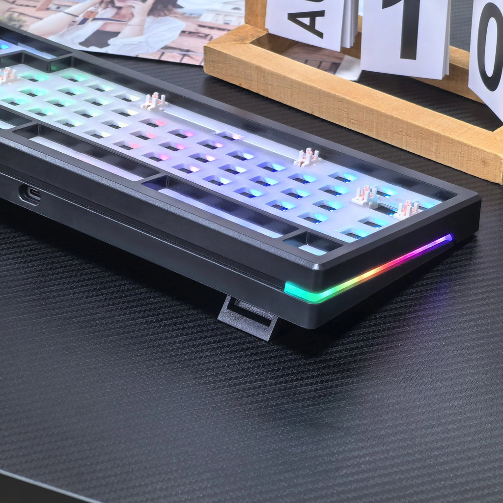 MAIMOOO MK20T 75% Keyboard Kit Hotswap TFT Screen Full RGB Backlit 2.4GHz Bluetooth Wireles Macro Custom DIY Mechanical Keyboard