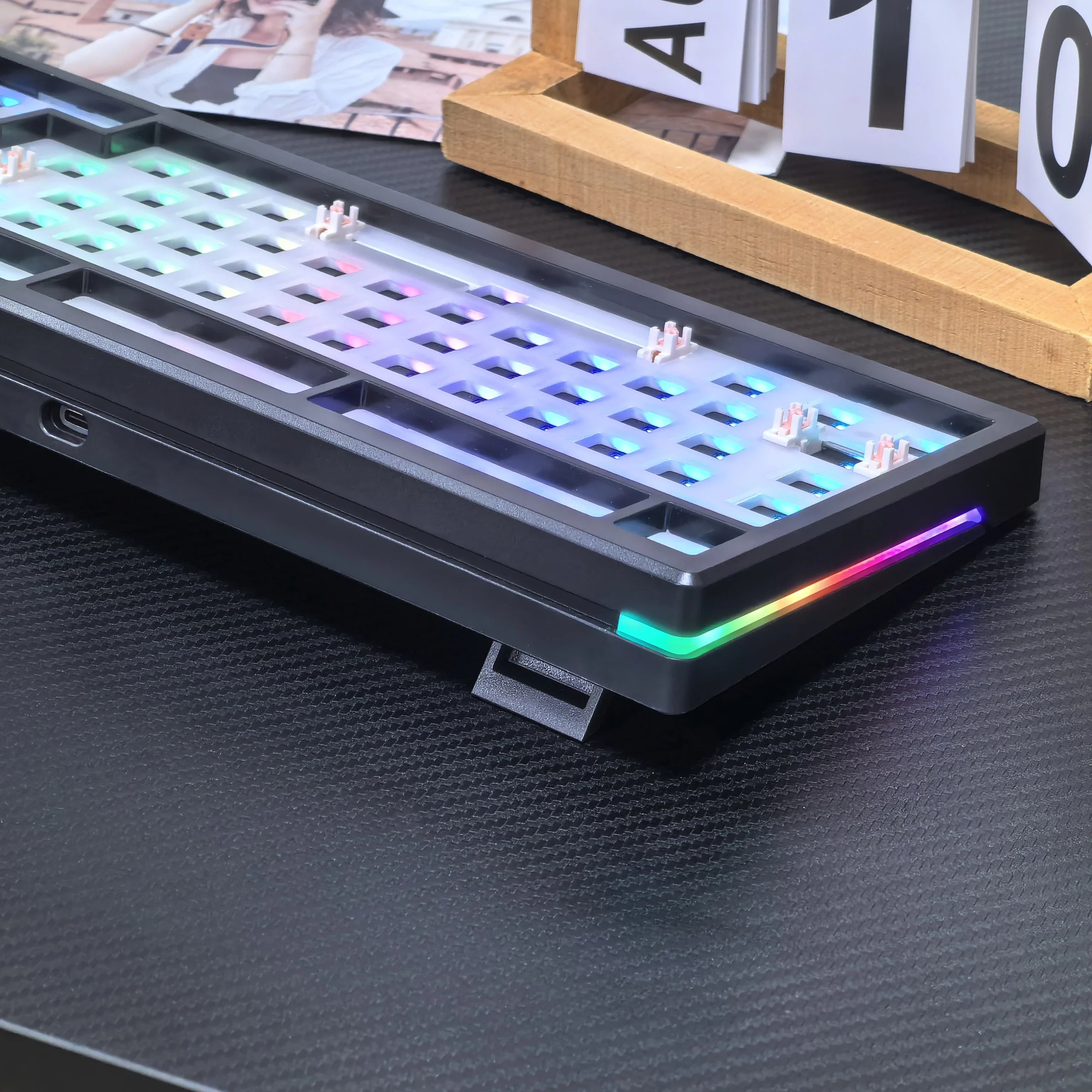 MAIMOOO MK20T 75% Keyboard Kit Hotswap TFT Screen Full RGB Backlit 2.4GHz Bluetooth Wireles Macro Custom DIY Mechanical Keyboard