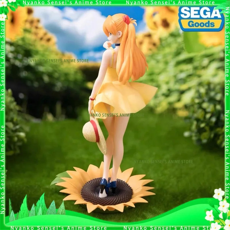 In Stock SEGA Luminasta NEON GENESIS EVANGELION EVA Asuka 24cm Summer Beach Dress Figure Anime Models Toy Doll Collectible