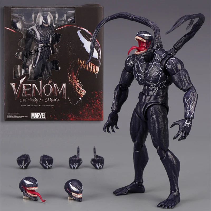 Venom The Last Dance Carnage Action Figure Joint Movable Symbiote Head Carving SHF Movies Model Doll Collectible Toys Gift