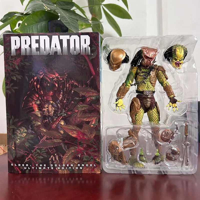NECA Figure Predator Elder Predator Gold Kenner Leader Clan Chief PVC Action Figure Predator 2 Model Toys Joint Movable Gift