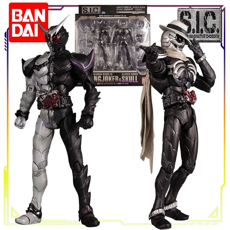 BANDAI Original S I Cseries Movable Toys Kamen Rider W FangJoker Kamen Rider Skull Anime Action Figure Model Toys Gifts for Boys