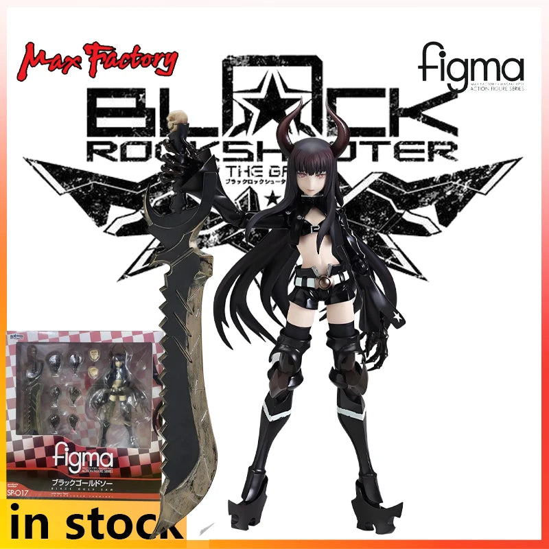 Max Factory Figma Finished Product Movable Exquisite Doll Black Rock Shooter Anime Action Figure Toy Model Festival Gift for Boy