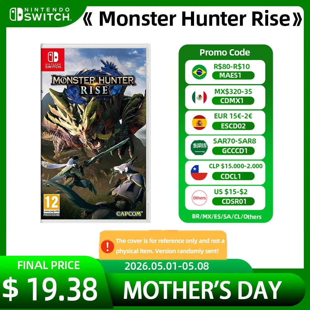 Monster Hunter Rise Nintendo Game Deals Physical Game Card Action Genre Support TV Tabletop Handheld Mode for Switch OLED Lite