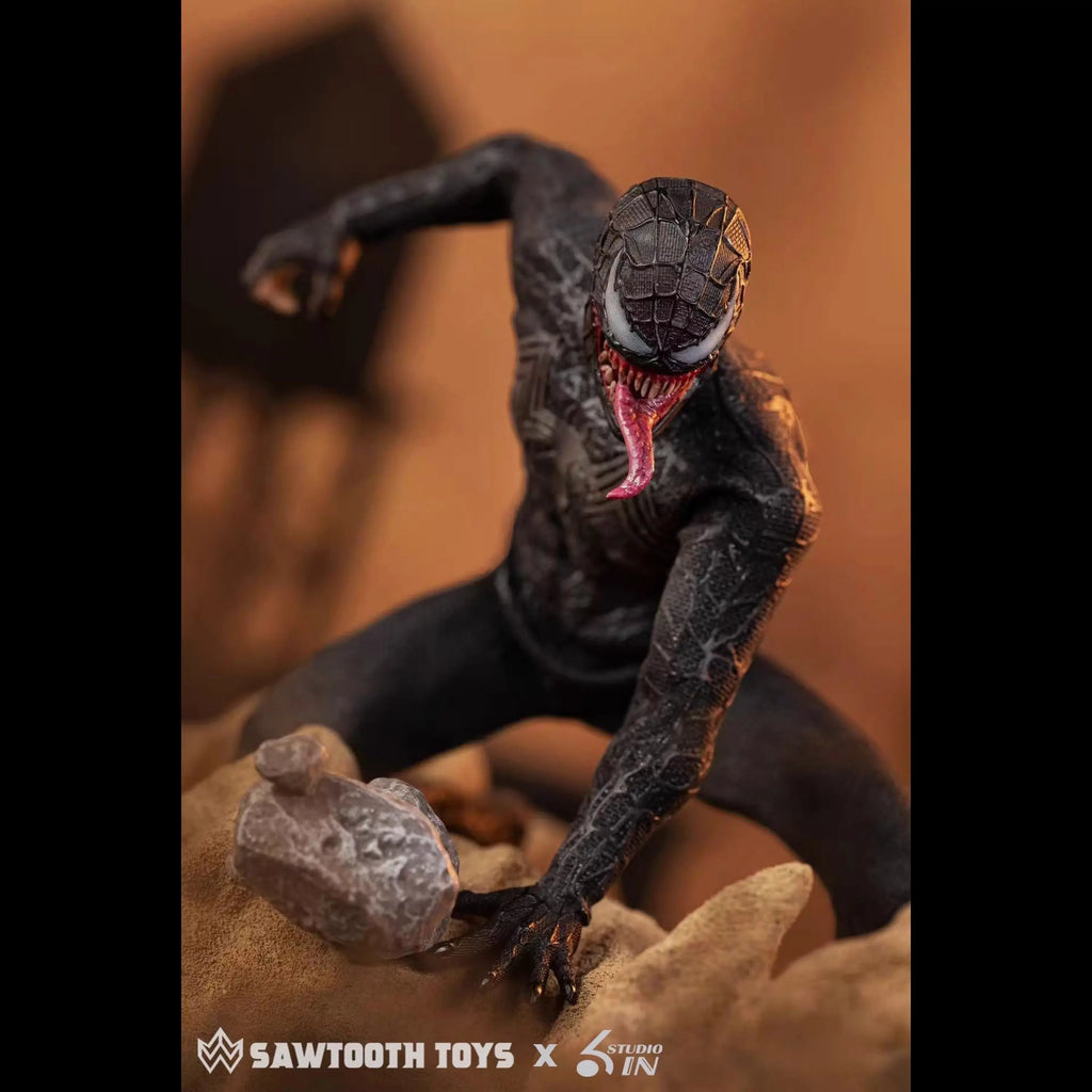 In Stock 6in & Sawtooth Toys 1/12 Scale Venom Spider-Man Symbiotic Variant Action Figure Anime Model Trendy Toys Desktop Doll