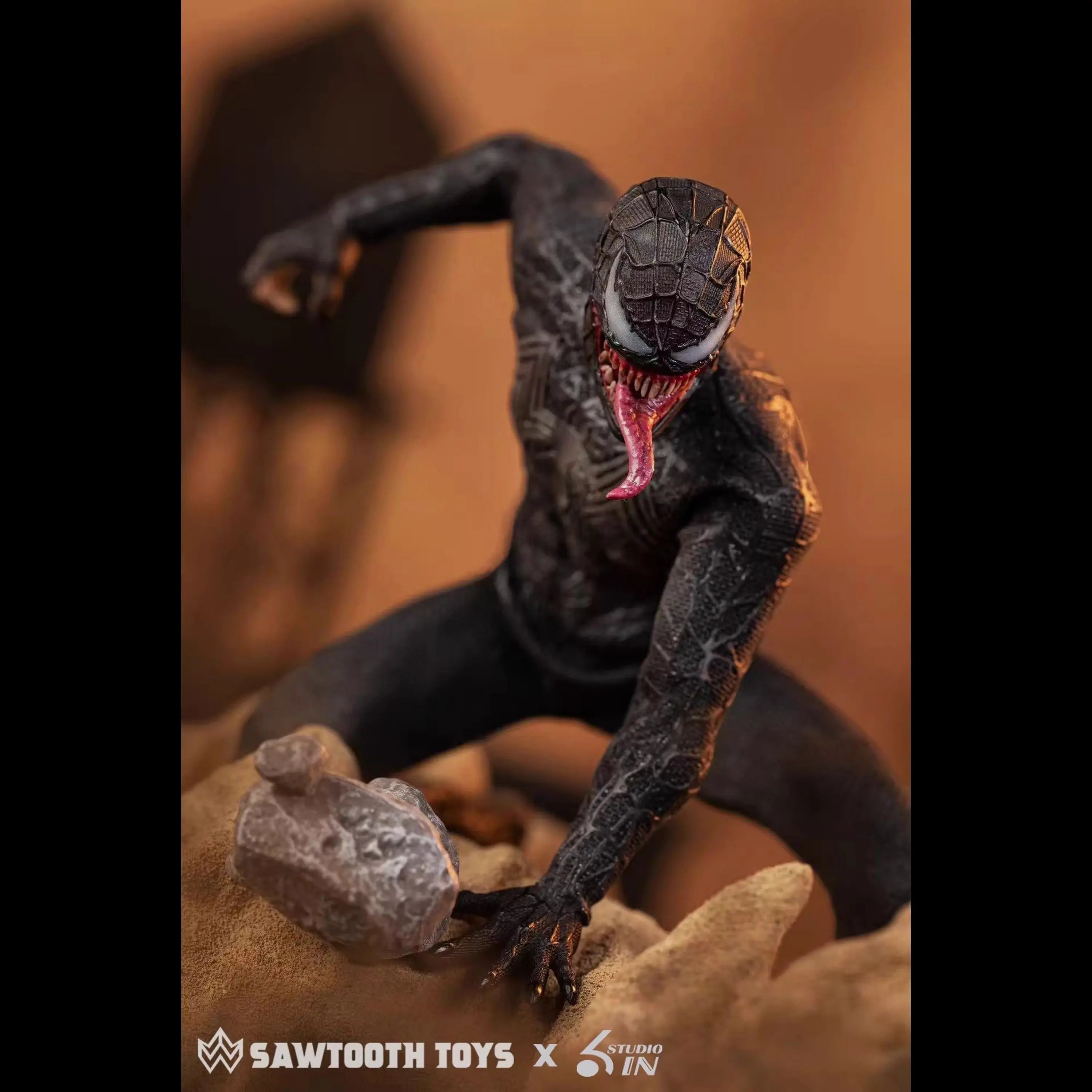 In Stock 6in & Sawtooth Toys 1/12 Scale Venom Spider-Man Symbiotic Variant Action Figure Anime Model Trendy Toys Desktop Doll