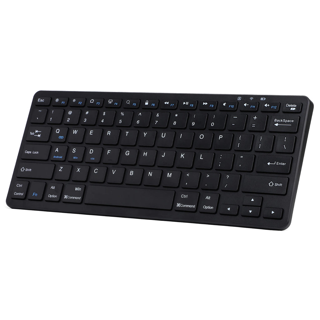Ultra-thin Bluetooth Keyboard, Rechargeable Wireless Keyboard for iPad Pro Mini Air Tablet, iPhone, Samsung, Android Smartphone