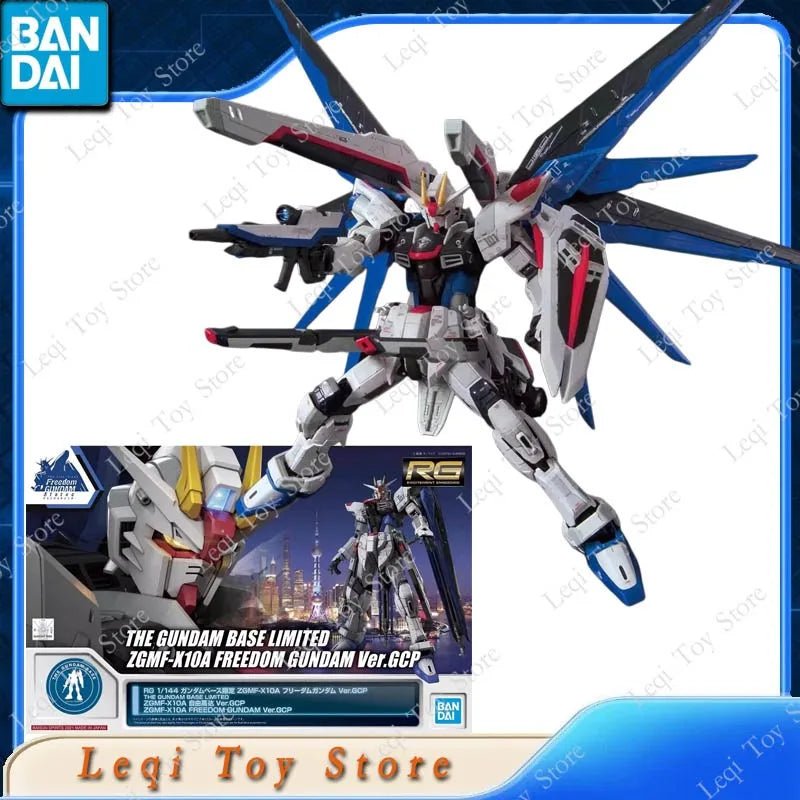 Bandai Original RG BASE LIMITED ZGMF-X10A FREEDOM GUNDAM Ver.GCP Action Anime Figures Toys Kids Gift Assembly Model Ornaments