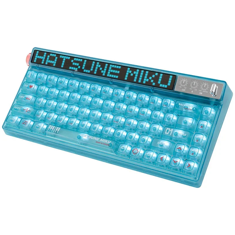 2025 Anime Hatsune Miku Heart Of Esports Series Figure 68 keys Wired and wireless mechanical keyboard game keyboards Gifts