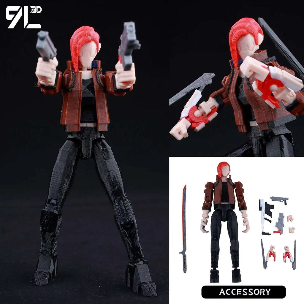 9L3D Cloud FFVII Figure Buster Sword Multi-Joint Articulated Lucky Dummy 13 Anime Action Model Posing Display Children Games toy