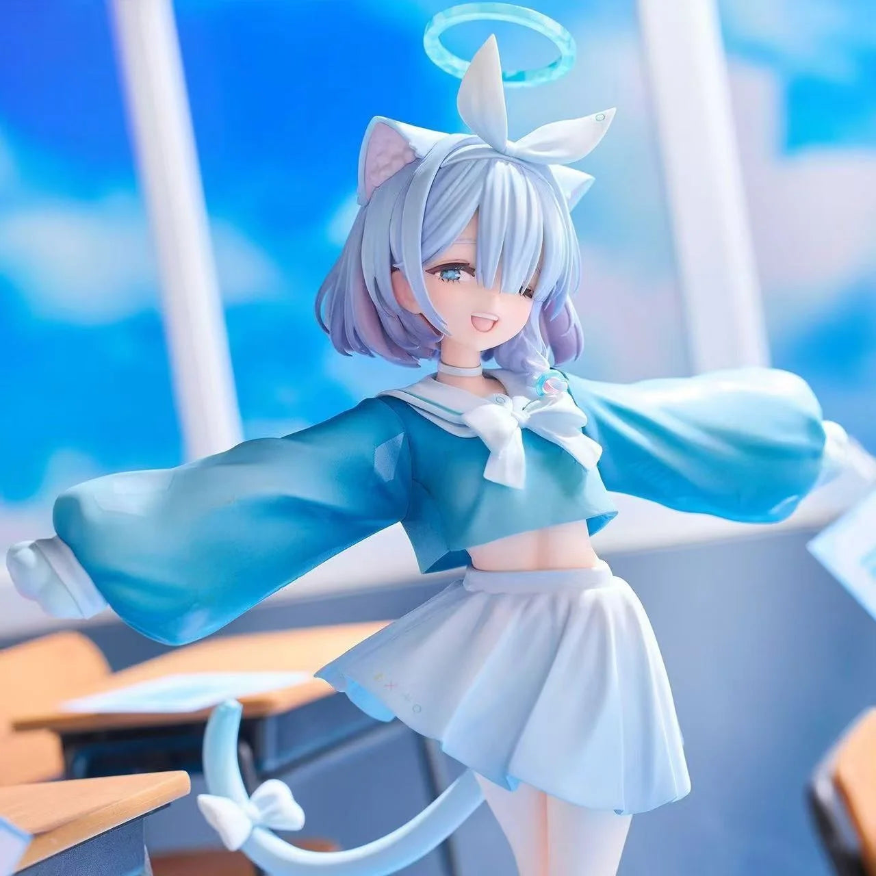 Aroha Blue Archive  Ear Sailor orm PVC Figure Gng Model Desktop Decoration Anime Girl Collectible Statuette