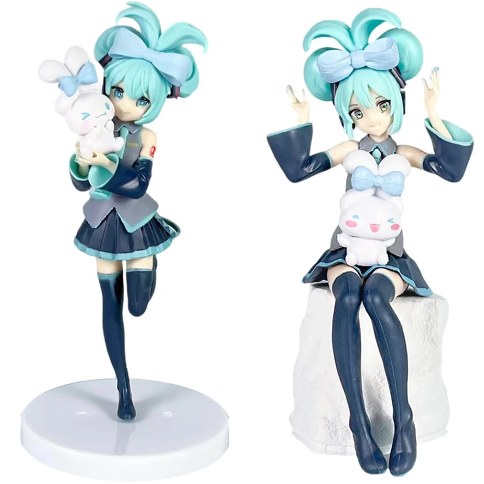 14-20 см аниме фигурка Хацуне Мику X Cinnamoroll периферни колекционерски PVC модели декоративни декорации деца Kawaii подарък