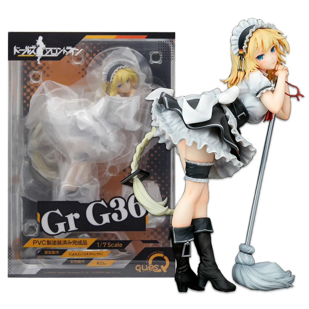 22 см аниме игра за момичета Frontline G36 Maid Broom Dress Up стоящ модел играчка подарък колекция екшън фигурка PVC кутия