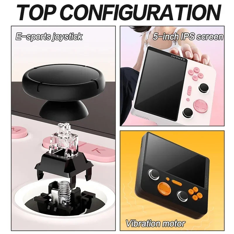 E5 PLUS Handheld Game Console Gamemt E5PLUS 5 inch HD IPS Screen Dual System Andorid Wifi  Retro Video GAME 2+16GB RK3566 Chip 6