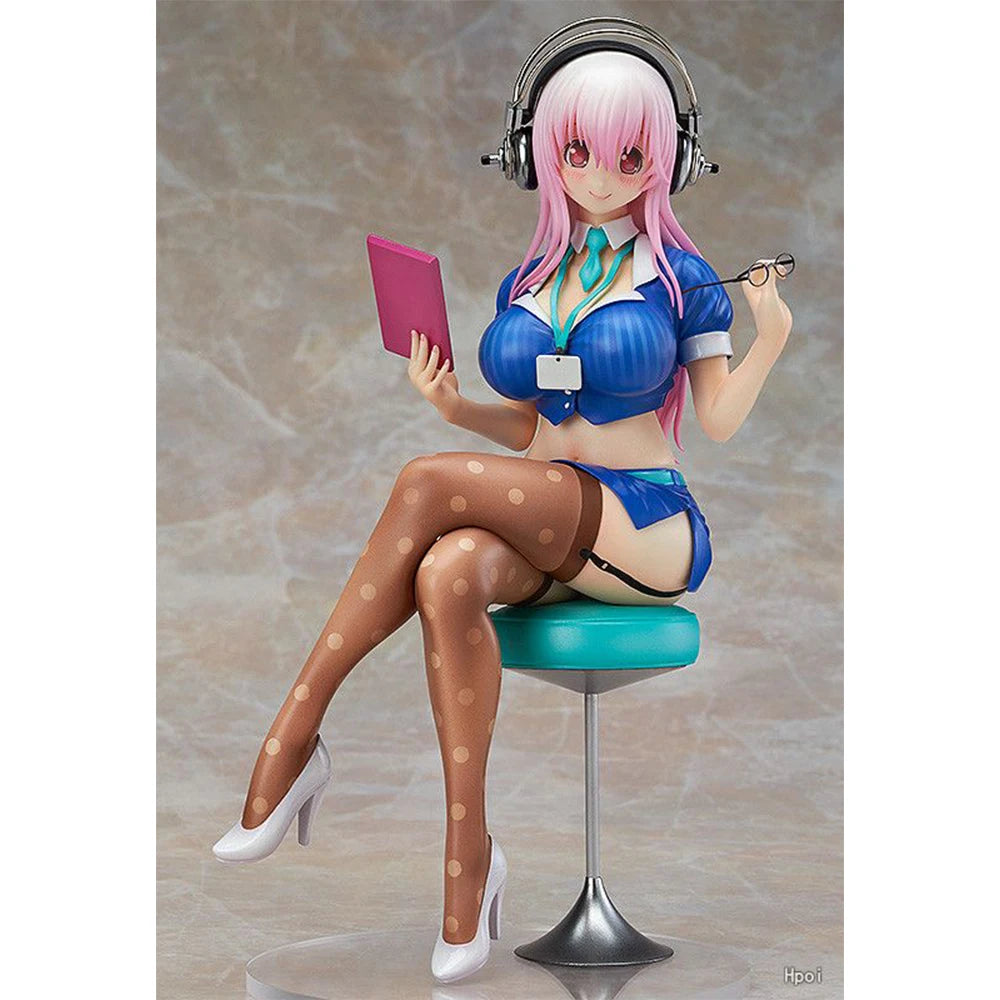 18CM Anime Super Sonico Sonico Figure Sitting Position Animation Model Toys Gifts Collection Decoration Ornaments PVC 1/7