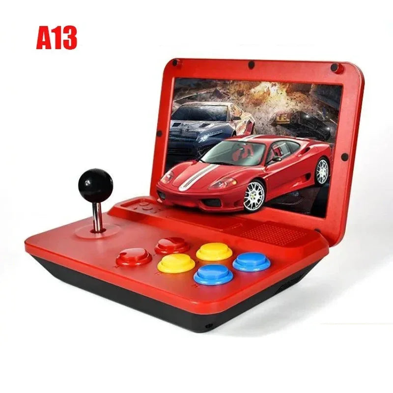 Powkiddy A13 Retro Game Arcade 10 Inch Hd Screen 30000 Game Machine Folding Flip Rk3128 Chip Cpu Simulator Detachable Joystick