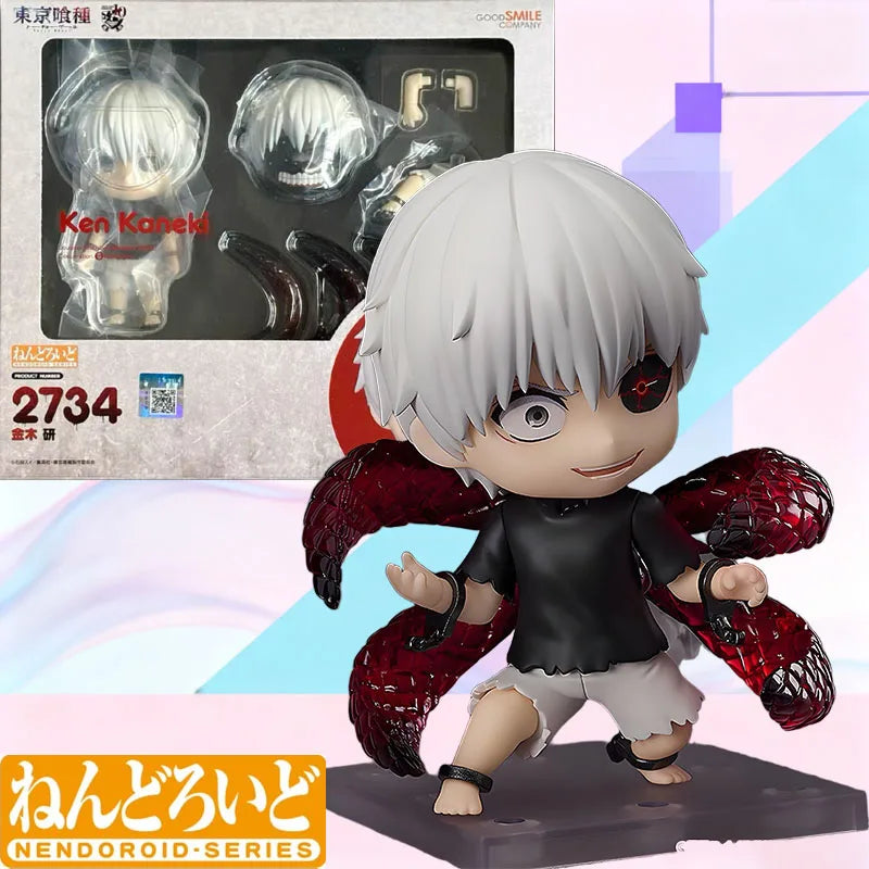 Low price In Stock GSC Original Nendoroid Tokyo Ghoul KEN KANEKI Anime Action Figure Model Toy Gift for Kid Foam Box Packaging