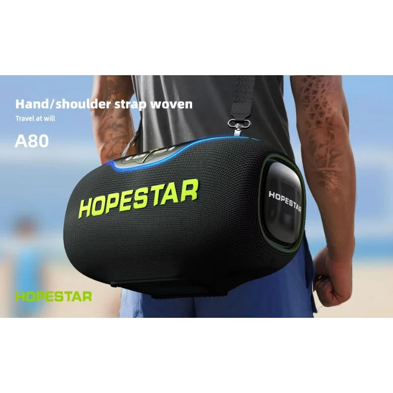 Hopestar A80 350W Output Portable Subwoofer Bluetooth Speaker High Quality Fashion Design LED TF Card AUX TWS IPX6 Waterproof
