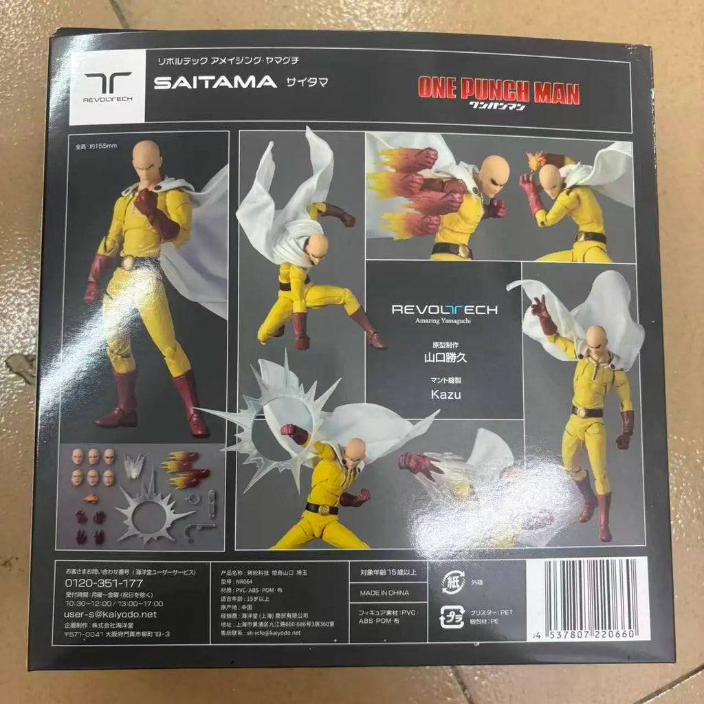 16cm One Punch Man Kaiyodo NR099 Anime Figures Saitama Deluxe Version Action Figure Statue Model Doll Collection Toys Gifts