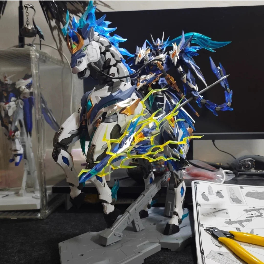 Motor Nuclear Zhao Yun Mecha Model with Mount Alloy Frame Full Action Figure Guochuang Assembly Model Collectible Gift
