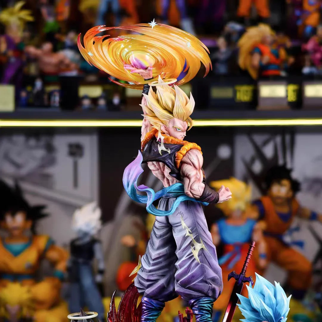 JT Studio Clouds Rising Gogeta Dragon BallZ Infinite SSj3 18.5Inch/47cm Can be Head swap be move PVC Favorite Battle Figure Toys