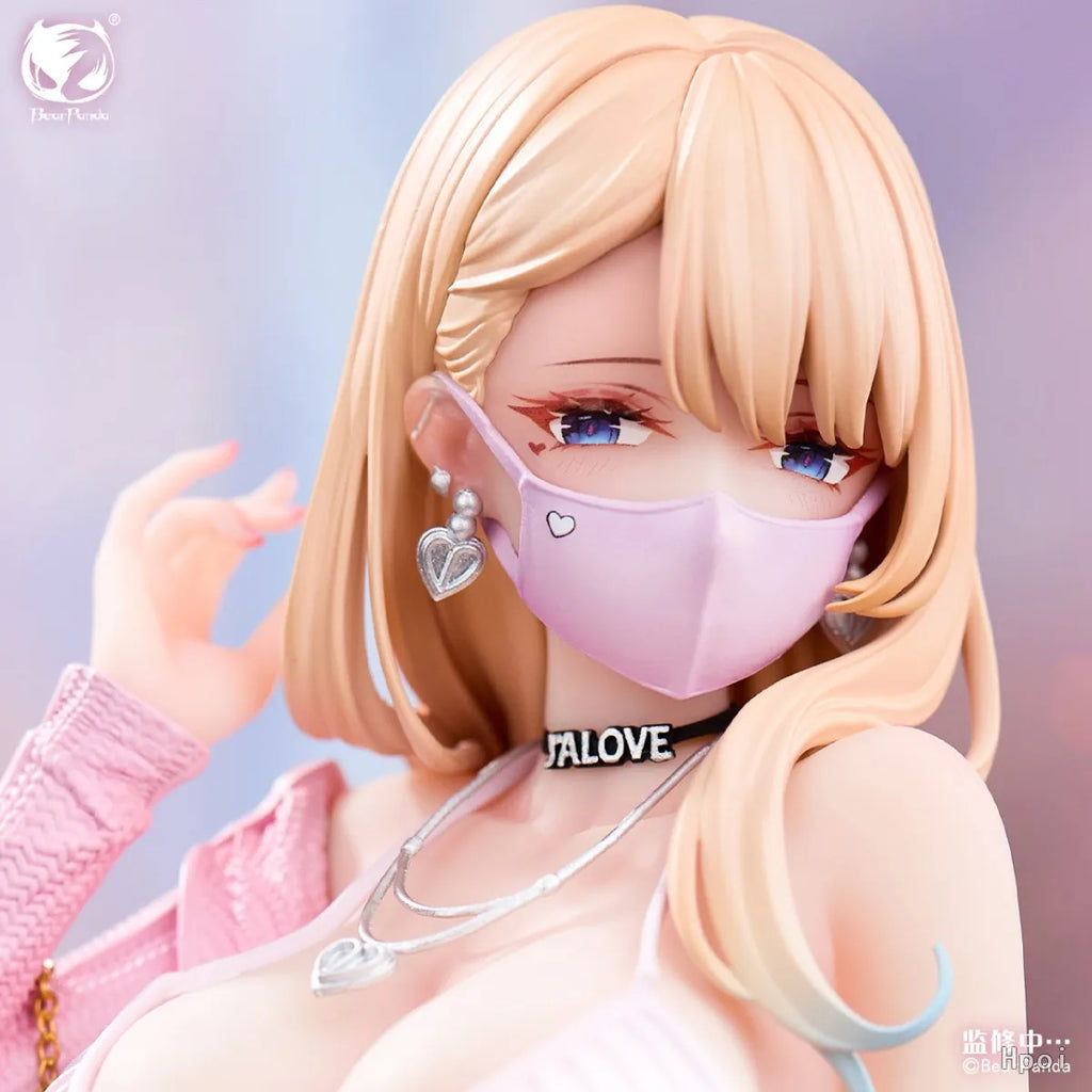 Bearpanda 1/6 Scale Sitting Masked Touyama Asako Dress Style Anime Figure Fragrant Body Tutor Wall Scroll For Anime Collectors