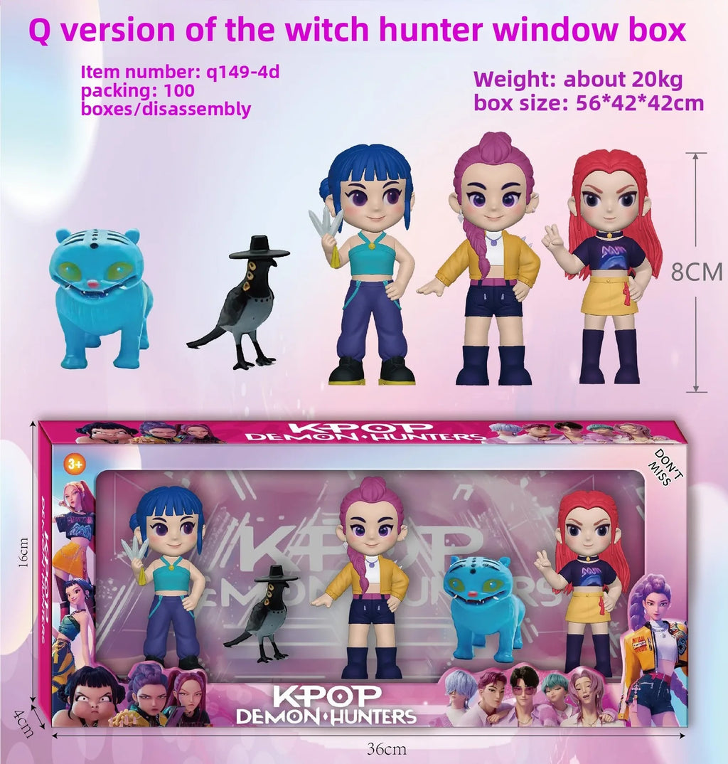 New Cute Kpop Demon Hunters Figure Model Toy Pvc Cartoon Gaming Peripherals Desk Decoration Collection Figures Model Toyfor Kid