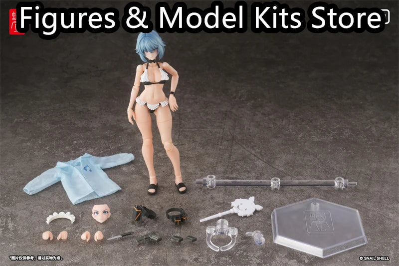 【Pre-Sale】 Snail Shell Black Silk Bubble-Sleeve Dress 1/10 1/12 Action Model Collectible Figure Toys