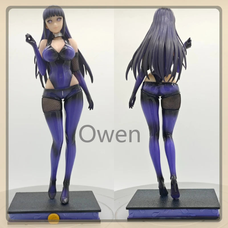 Naruto Shippuden Anime Sexy Hyuga Hinata Figure Latex Catsuit Haruno Sakura Action Figures PVC Statue Collection Model Toys Gift