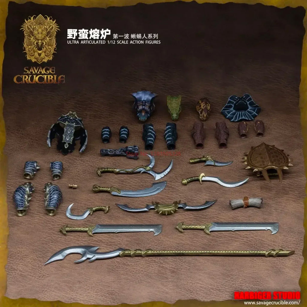 1/12 Anime Savage Crucible Figures Lizard Man Series Action Figure Pvc Models Statue Collection Toys Boy's Doll Ornament Gifts