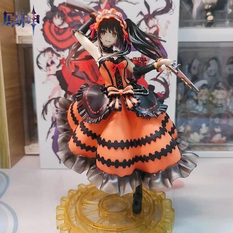 Original Genuine Taito Date A Live 21cm Tokisaki Kurumi Pvc Action Figure Collection Model Ornament Doll Trend Toys Gifts