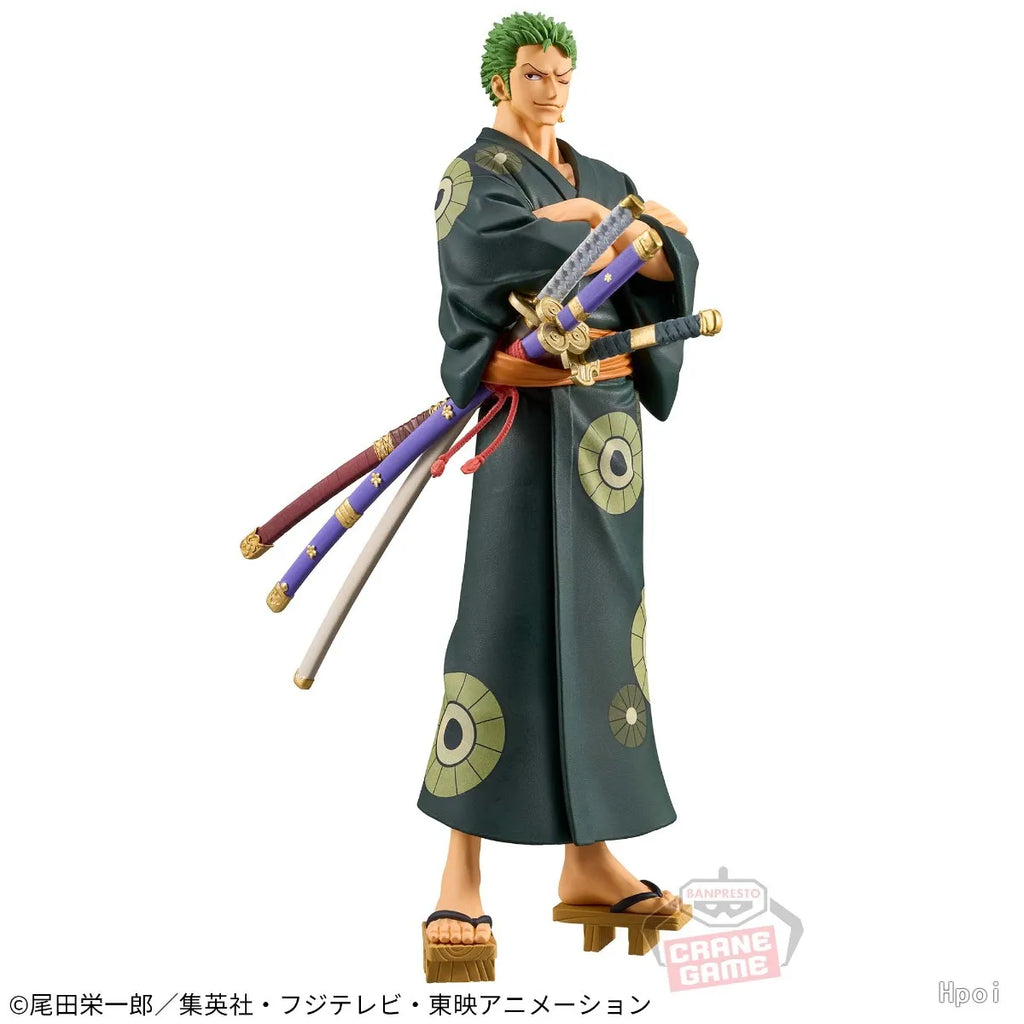 Anime One Piece DXF Figure Wanno Country 17cm Roronoa Zoro Model Toy Decoration Collection Children Birthday Gift
