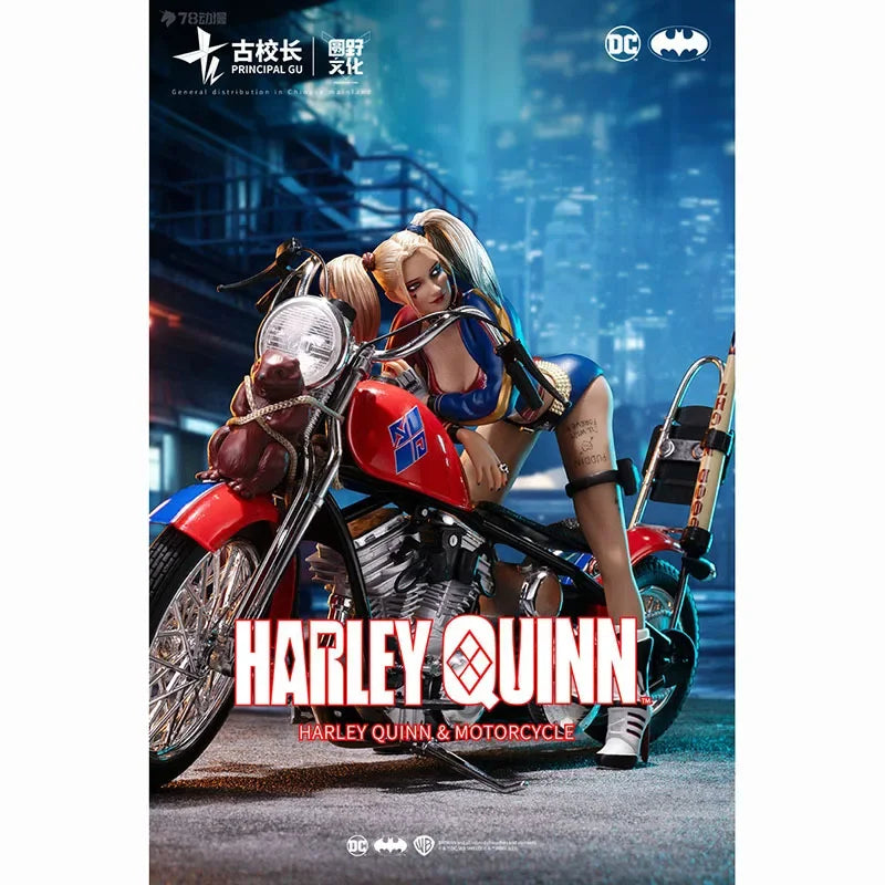 Spot Goods  Genuine Harriet Quinn The Clown Raptor Squad Black Car Motorcycle Female Warrior Full SetFigure Body Sculpture Toy