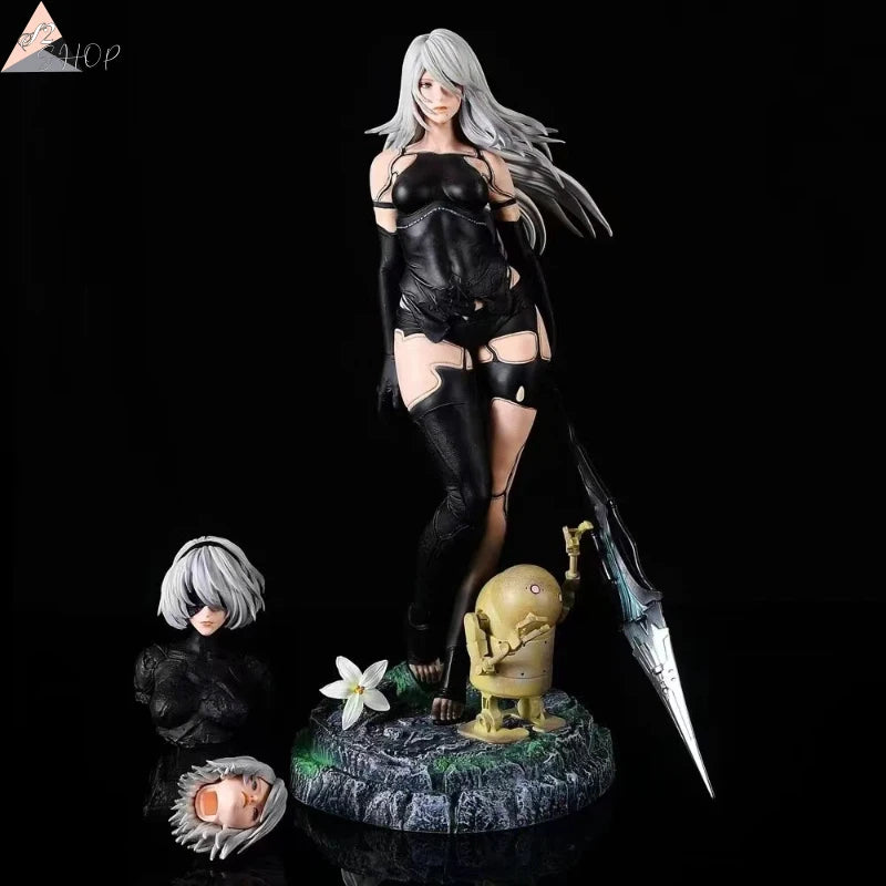 NieR:Automata Nier Battle Damaged Bust, Interchangeable Head Sculpt with Detailed Damage Effects, Collectible Gift