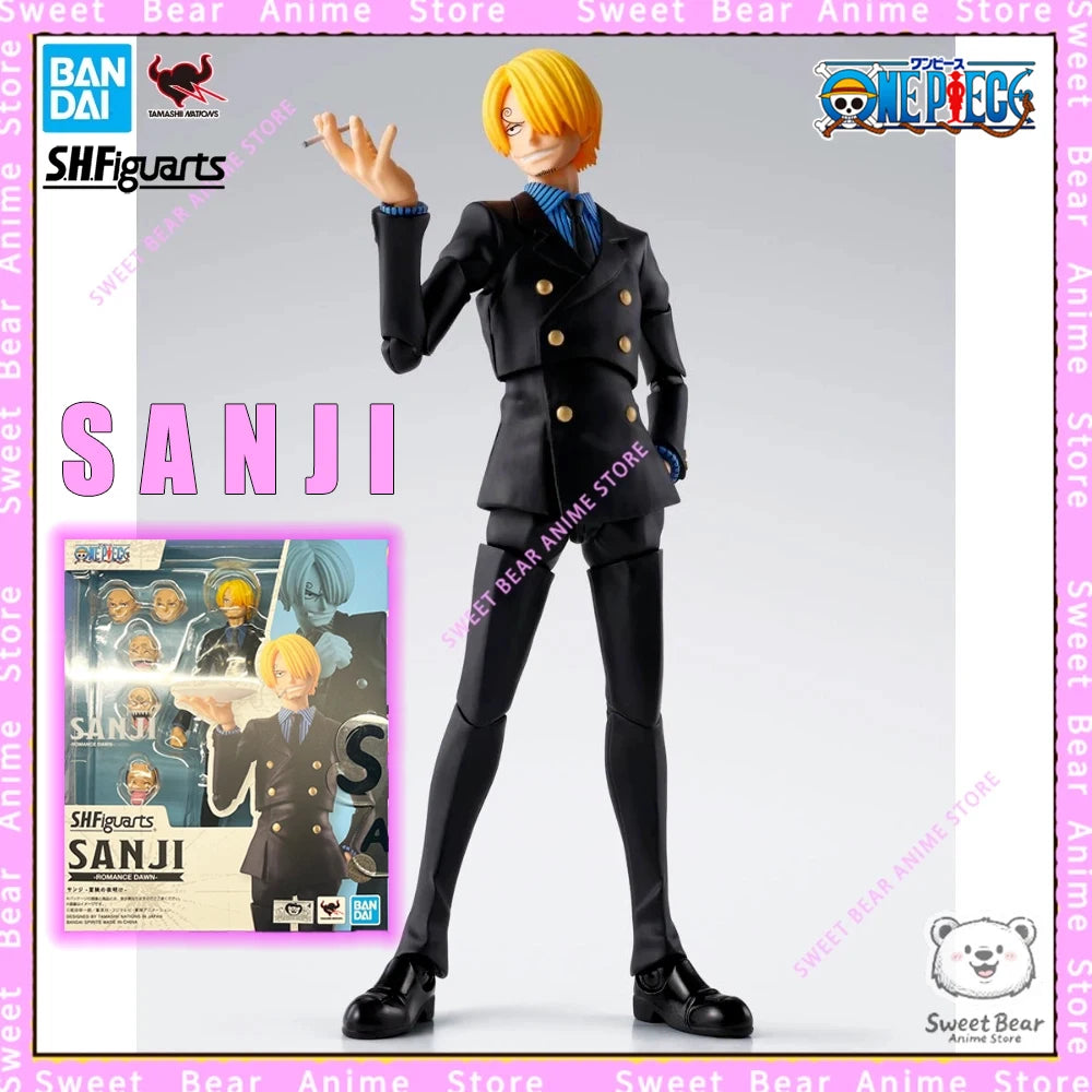 In Stock Bandai Soul SHF One Piece Sanji The Dawn of Adventure Action Figure Anime Model Trendy Toys Desktop Doll Collectibles