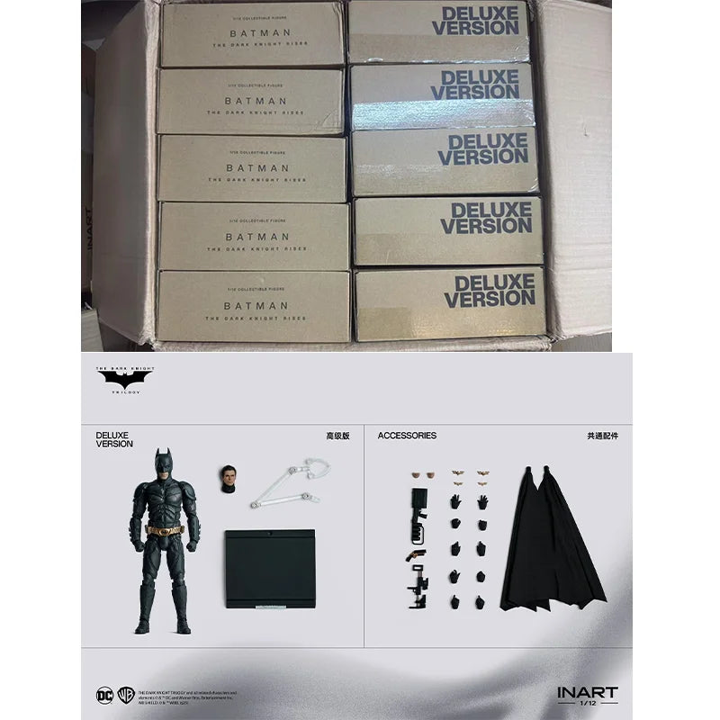 Original Inart 1/12 The Dark Knight Rises Batman Action Figure Hg M0001 Delux Standard Ver Anime Action Collection Figures Model
