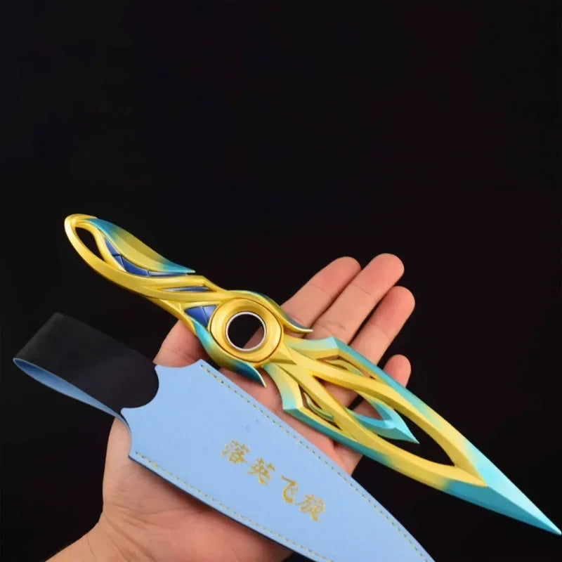 30cm Mystbloom Kunai Valorant Knife Blue Colorful Version Peripheral Melee Metal Swords Weapon Model Game Collect Ornaments Toys