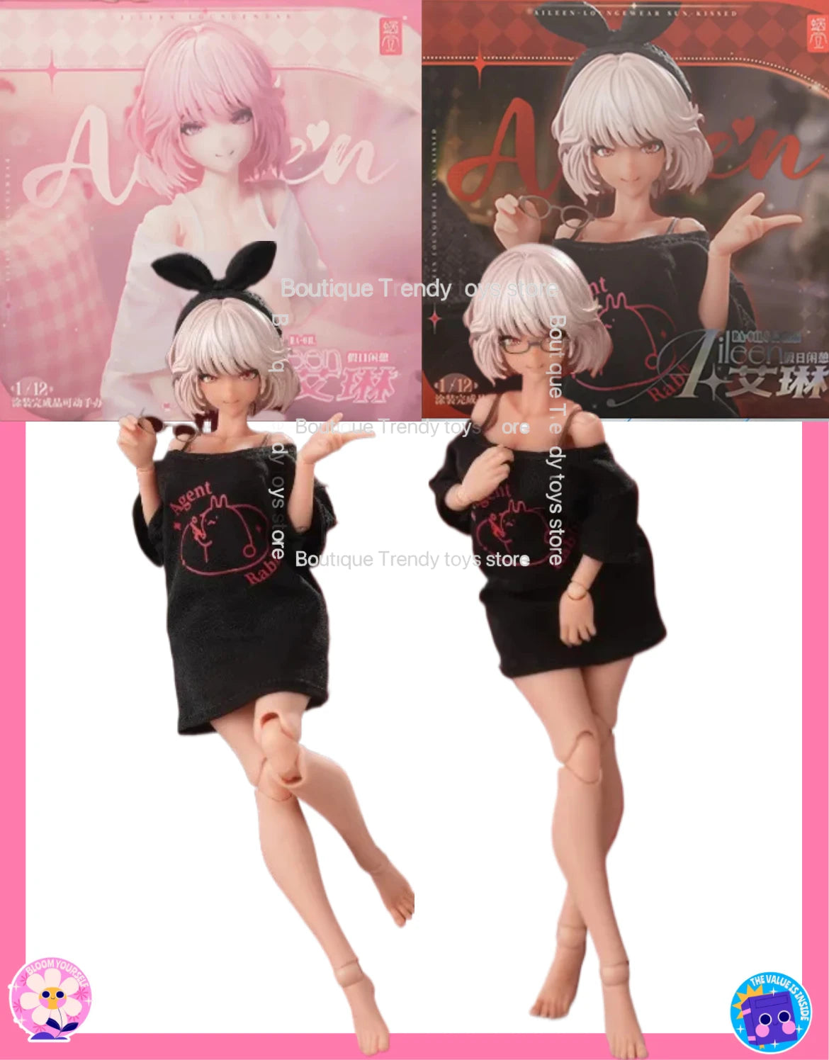 In Stock Original Box SnailShell Aileen RA-01L RA-01LS 1/12 Scale 155mm Movable Figure PVC ABS POM Replaceable Face Hand Parts