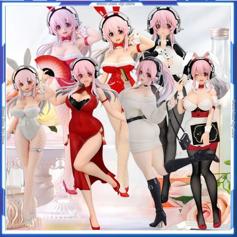 Original Furyu Bicute Bunnies Soniconi Super Sonico Pearl White Ver. Kawaii Action Figure Anime Pvc Model Collectible Gifts Toys