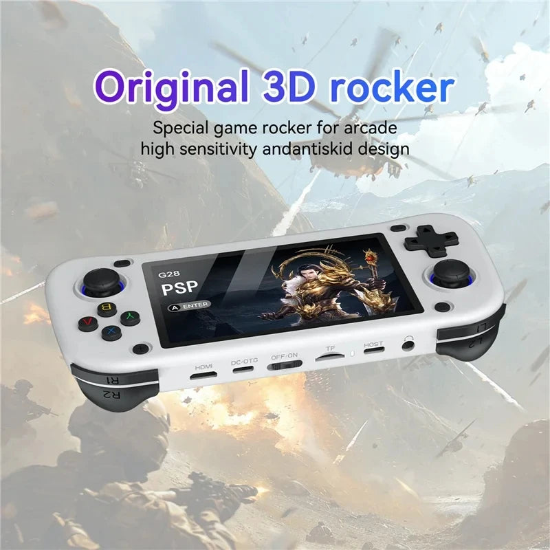 NEW G28 Retro Handheld Game Console Joystick 4.3 Inch HD IPS Screen Portable Pocket Video Player R36s 64GB 128GB Games Kid Gift