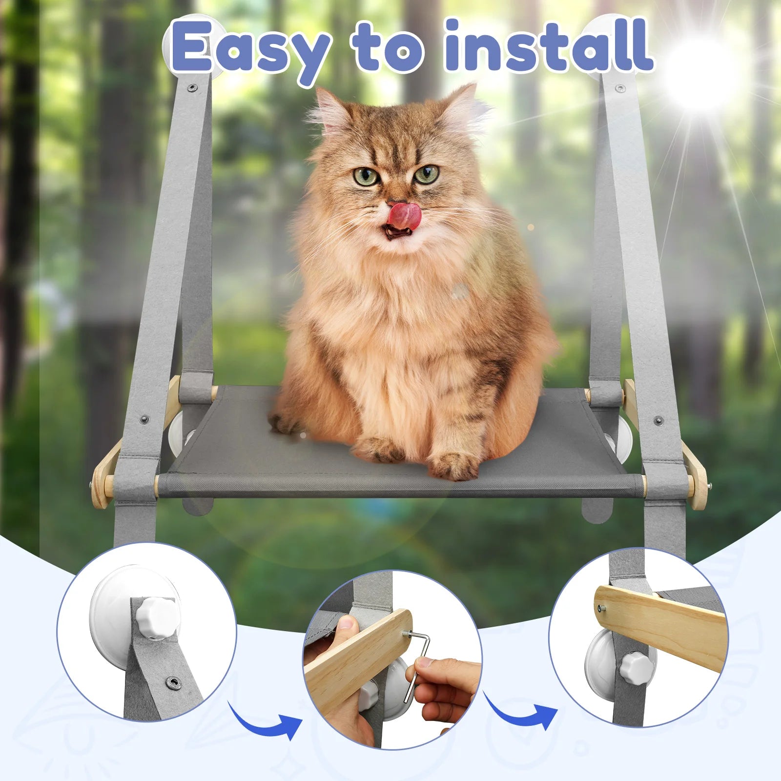 Foldable Cat Hanging Bed Window Suction Cups Pet Hammock Aerial House Kitten Climbing Seat Comfortable Pet Accessories