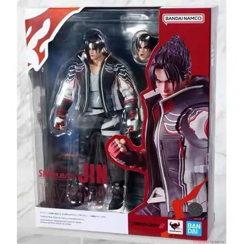 Bandai Original Genuine Figure Tekken 8 Model Kit Anime Figures SHF Jin Kazama Collection Model Action Figure Boys Toys Gifts