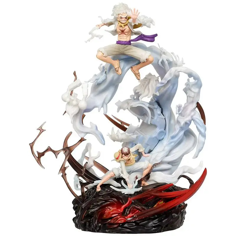 23cm Gk G5 Luffy Lz Sun God Cartoon Character Statue Ornament Basic Model Collection Toy for Fruit Theme Wake up with Animation