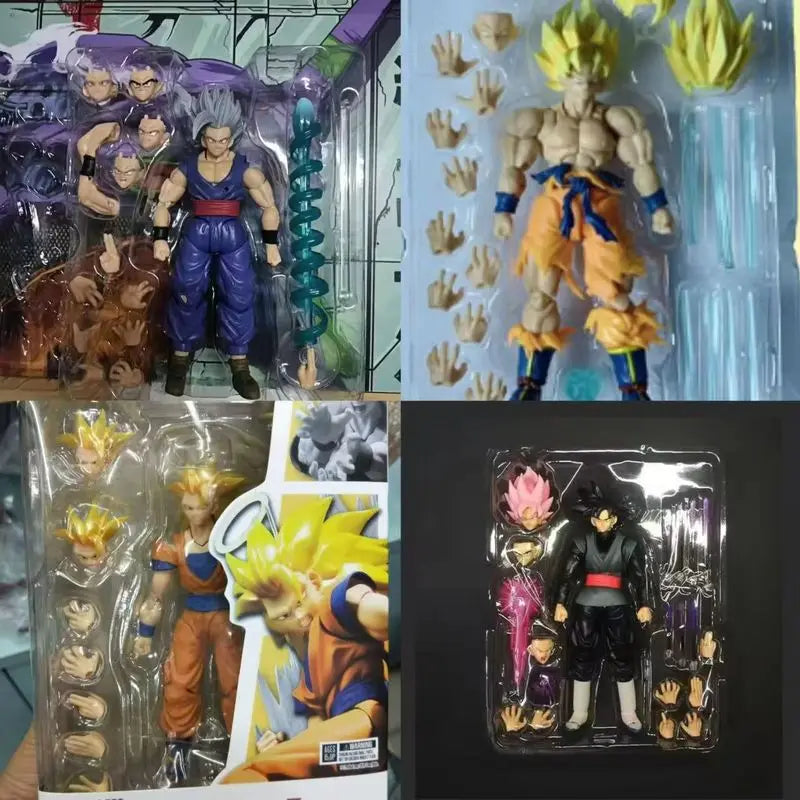 Dragon Ball New Shf Black Goku Saiyan Zamasu Pink-Jointed Action Figure Model Figurine Anime Collection Decoration Model Toys