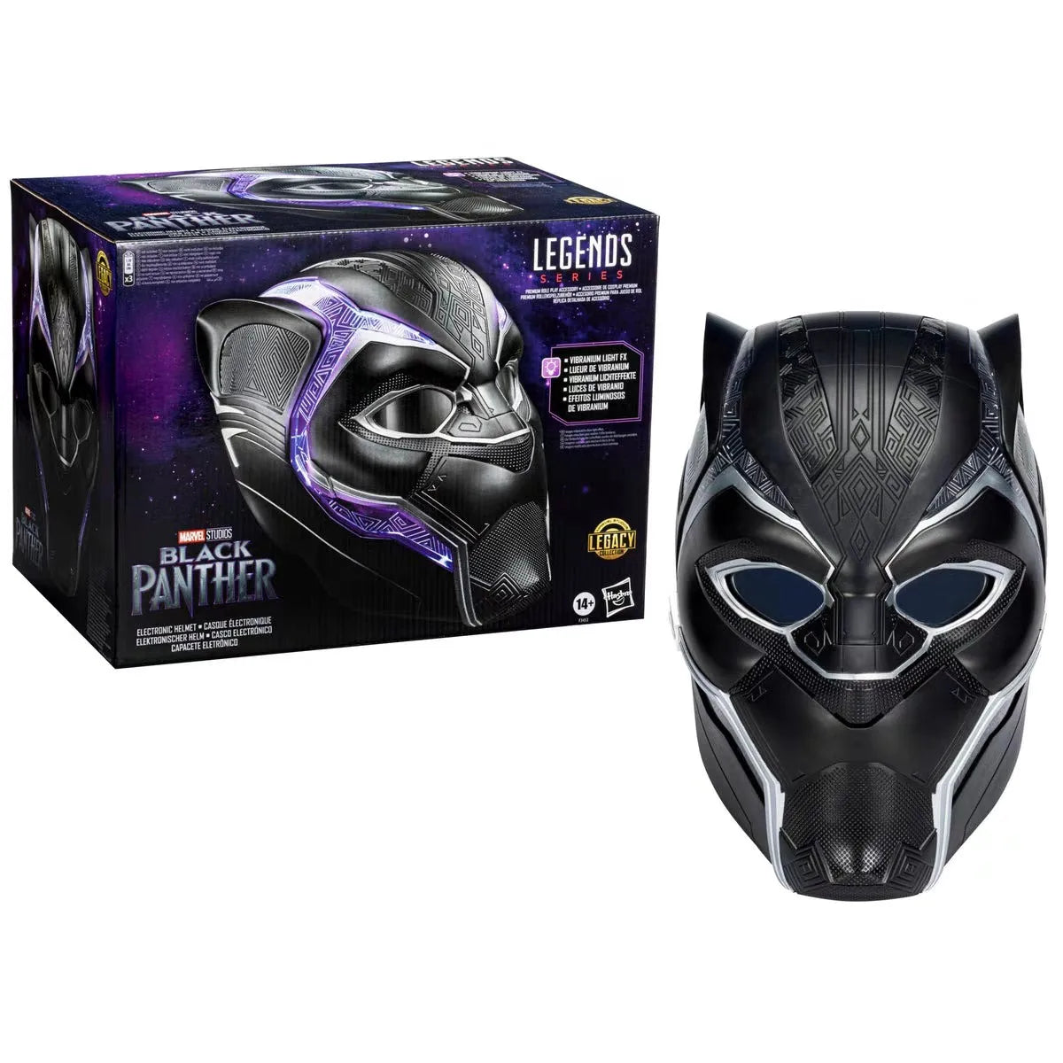Hasbro Marvel Black Panther Electronic Helmet Legends Series 1:1 Wearable Cosplay Prop Legacy Collection Vibranium Light FX