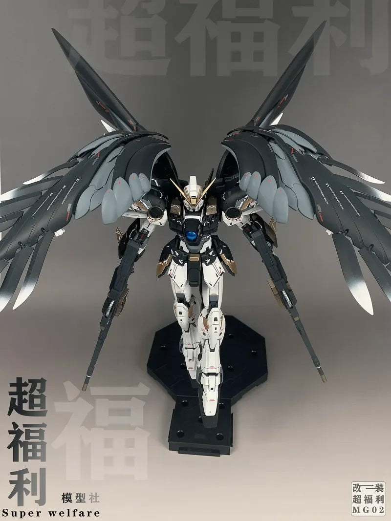 Bandai Gundam Finished Bandai Model Mg Flying Wing Zero Type Ka Version Color Change Black Swan Model Gundam Action Figure Gift